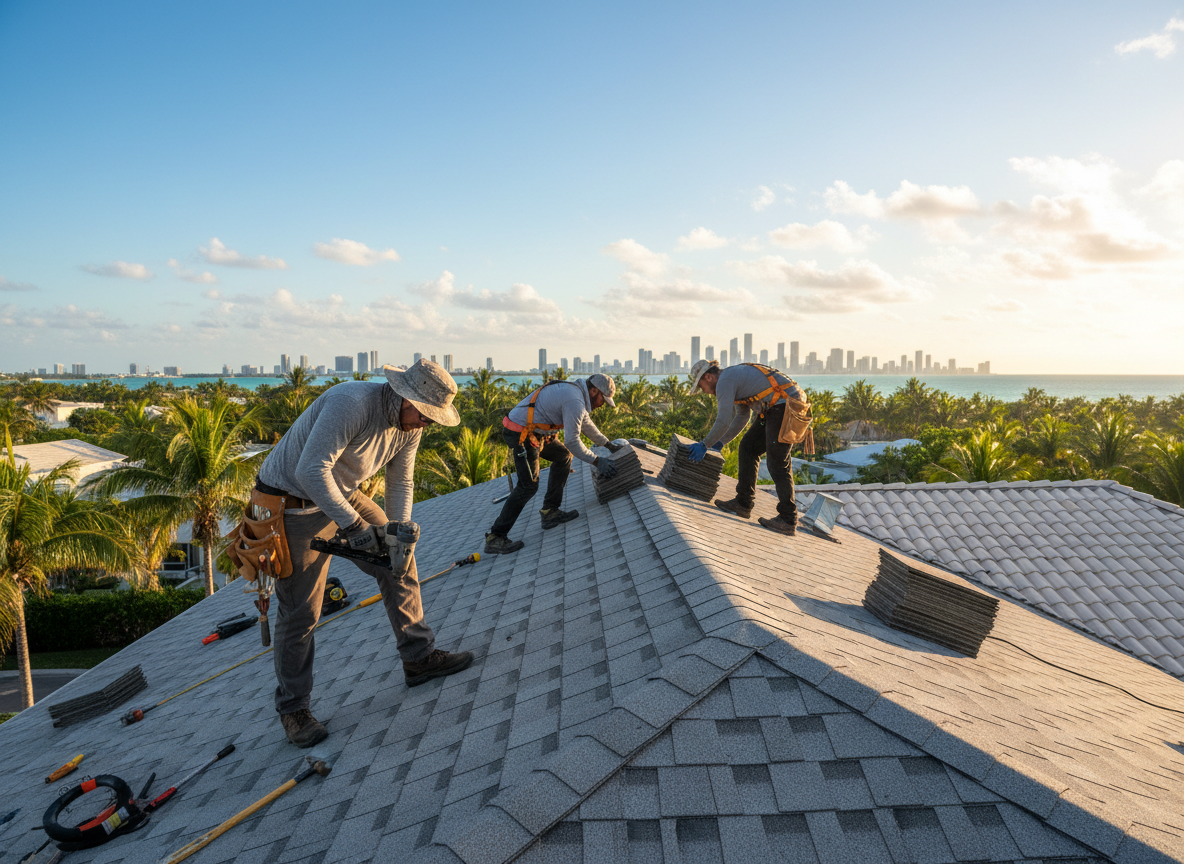 roofing work by Roof Repair Miami in Miami, Florida